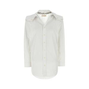 Y/PROJECT Cotton Poplin Oversized Shirt with Chain Detail Women WHITE Shirts
